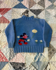 Vintage Hand Knitted Mickey Wool Sweater