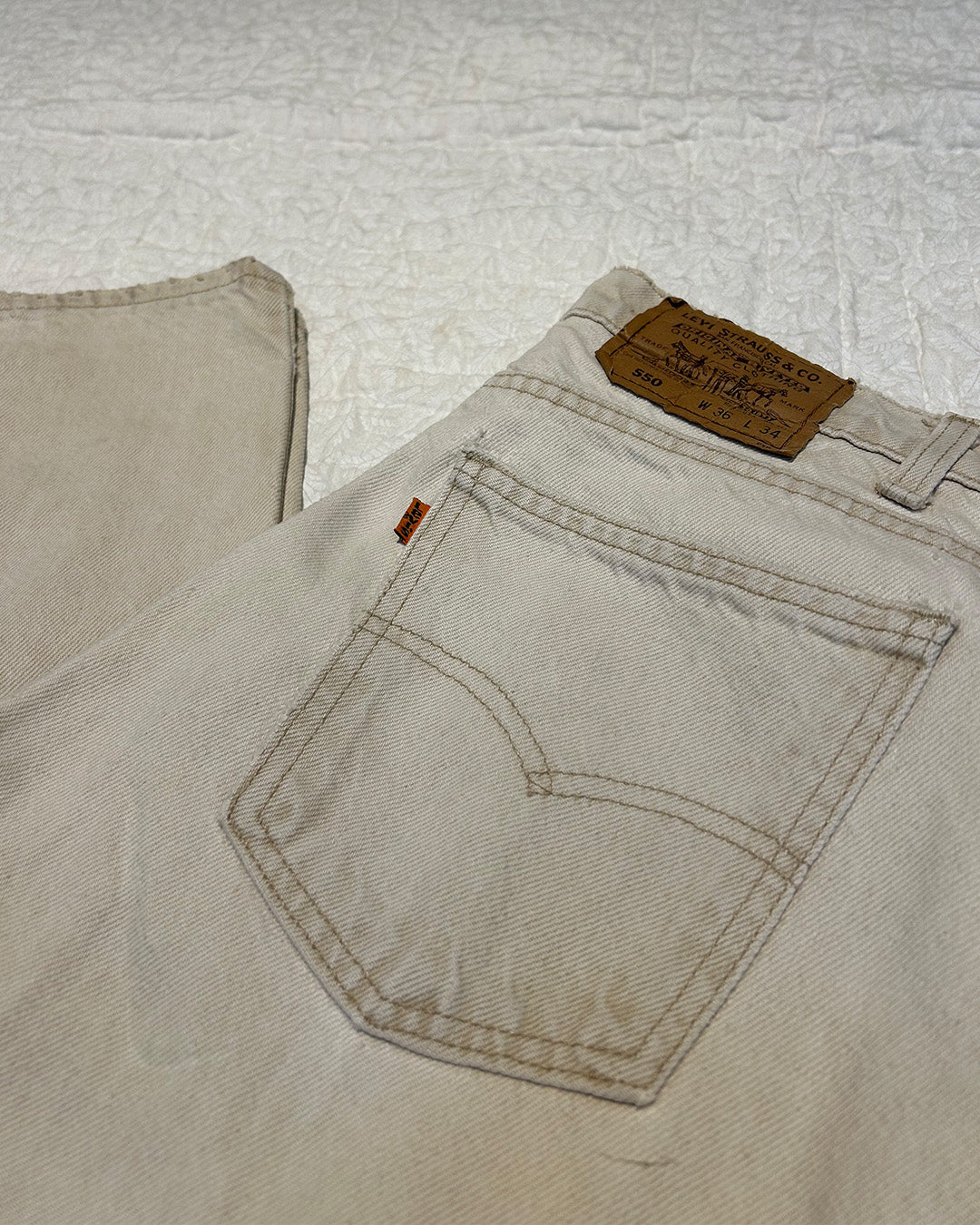Vintage Levis 550 Cream Orange Tabs – Enoki Catskill